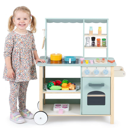 Costzon Play Kitchen for Kids | Rolling Chef Grocery Store Pretend Play Set for Girls Boys 3+