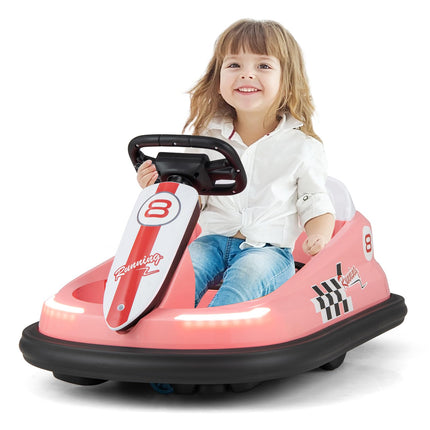 Costzon Bumper Car for Toddler 1-3, 6V Electric Kids Bumper Cars with 360° Spin, Kids Bumper Ride on Car for Boys Girls Gift