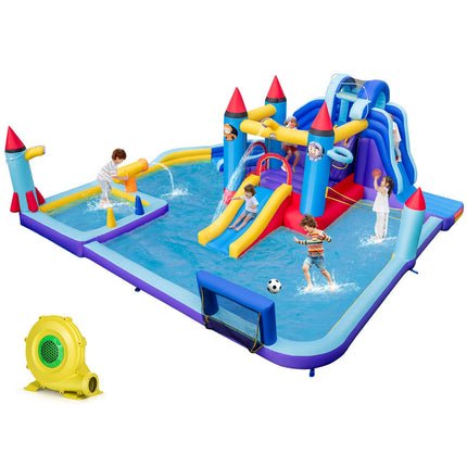 BOUNTECH Inflatable Water Slide, 18x16.5FT Mega Waterslide Park Bounce House w/Dual Slides