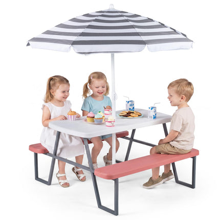 Costzon Kids Picnic Table HDPE Tabletop Metal Frame