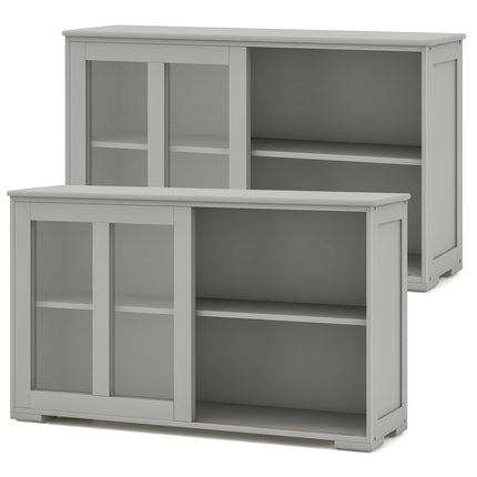Costzon Kitchen Sideboard Antique Stackable Storage Cabinet with Adjustable Shelf
