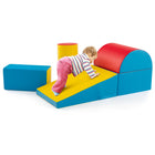 Costzon 5-Piece Foam Climbing Blocks, Toddler Crawl & Play Set w/ Zippered PU Cover