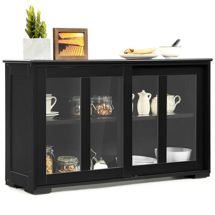 Costzon Kitchen Sideboard Antique Stackable Storage Cabinet with Adjustable Shelf