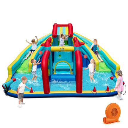 Costzon Inflatable Double Water Slide Bounce House