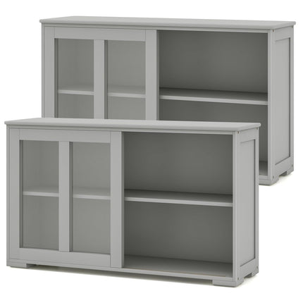 Costzon Kitchen Storage Sideboard, Antique Stackable Cabinet