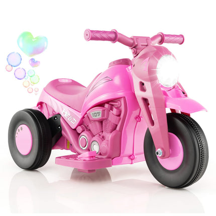 Costzon Kids Motorcycle, 6V Battery Powered Ride on Motorcycle with Bubble Maker