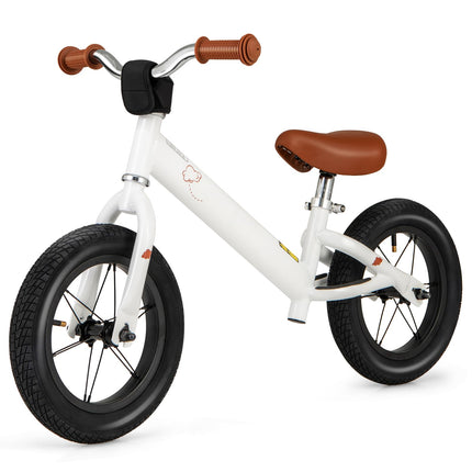 Costzon Toddler Balance Bike, No Pedal 12” Training Bicycle for 3+ Years Old Kids with Rubber Tires and Height Adjustable Handlebar & Seat