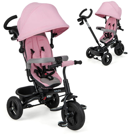 6 in 1 Trike for Toddler Adjustable Canopy 5-Point Safety Belt (43.5" x 20" x 43")