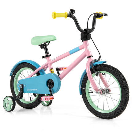 BABY JOY Kids Bike, 12 Inch Sport Style Children's Bicycle with Vivid Color, Training Wheels