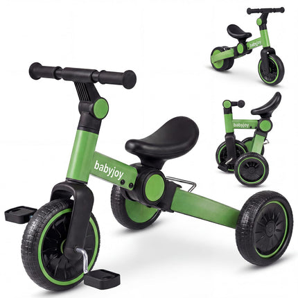 Costzon 5-in-1 Toddler Foldable Balance Bike Removable Pedals Adjustable Handlebar and Rear Wheels