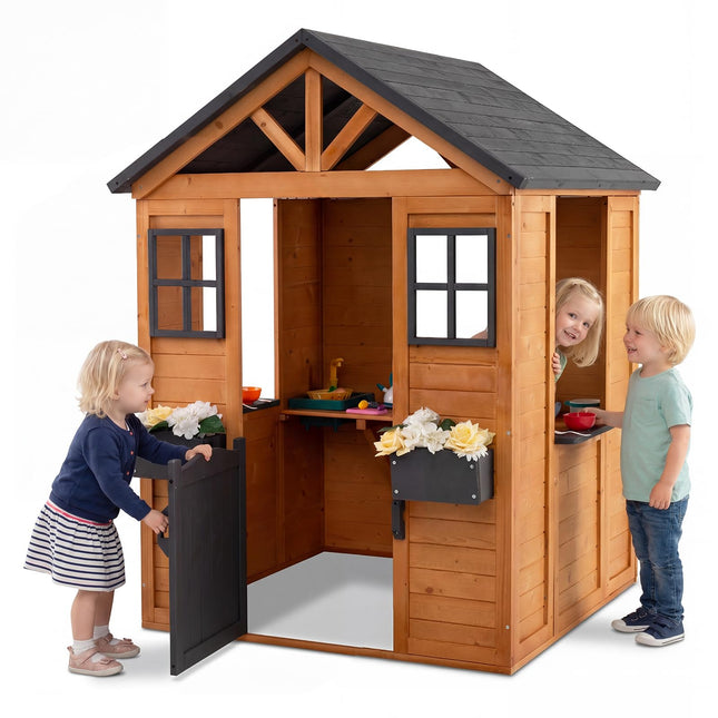 Costzon Spruce Outdoor Playhouse with Sink 50 PCS Accessories