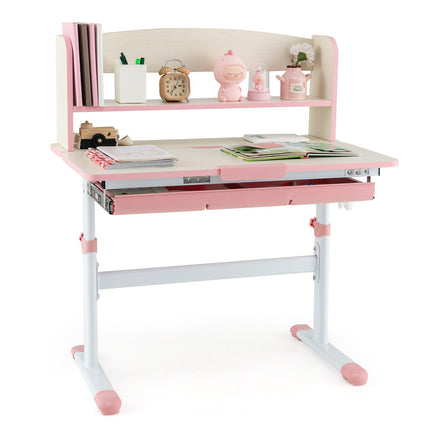 Costzon Kids Desk, Height Adjustable Children Study Desk with Tilt Desktop