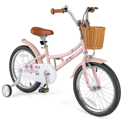 Costzon Kids Bike, 18 Inch Retro Child Bike for 3-8 Years Old w/Adjustable Height