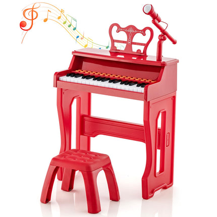 Costzon Kids Piano, 37 Key Toy Piano Keyboard, Portable Electronic Piano Educational Musical Instrument Toy
