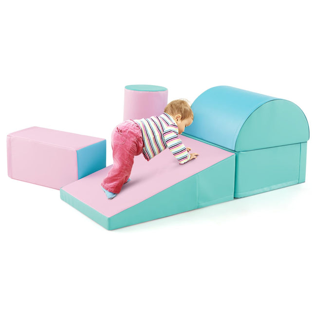 Costzon 5 Pieces Climbing Toys for Toddlers, Soft Foam Block Play Structures Infants Climbers for Child Development