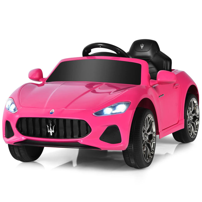 Costzon Ride on Car, 12V Licensed Maserati GranCabio Battery Powered Vehicle w/ Remote Control, Spring Suspension（Pink）