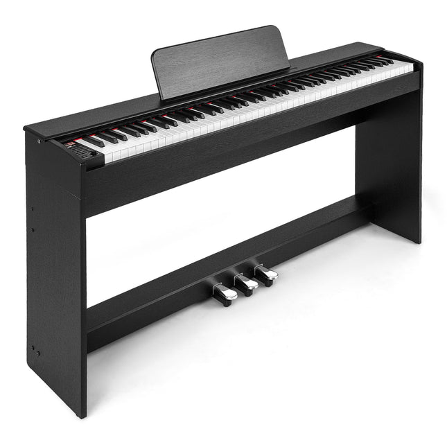 Costzon 88 Key Weighted Keyboard Digital Piano Hammer Action Electric Piano with Furniture Stand, Record and Replay
