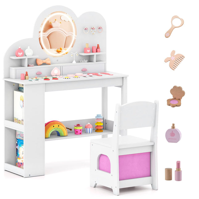 Costzon Toddler Makeup Vanity Desk Dressing Table