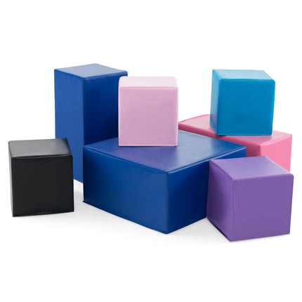 Costzon Foam Blocks, 7 PCS Colorful Building Toys Stacking Block Playset for Kids Safe Active Playing