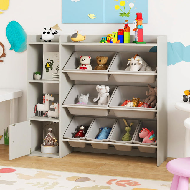 Costzon Kids Toy Storage and Bookshelf Wooden Bookcase（Large）
