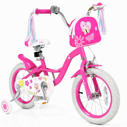 BABY JOY 12 14 16 18 Inch Girls Bike w/Streamers & Bag