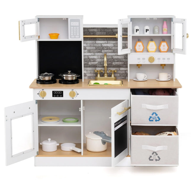 Costzon Kids Kitchen Playset Montessori Toddler Play Kitchen for Kids 3+ Years
