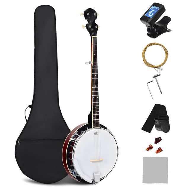 Costzon 5 String Banjo 24 Bracket with Geared 5th Tuner and Mid range Closed Handle