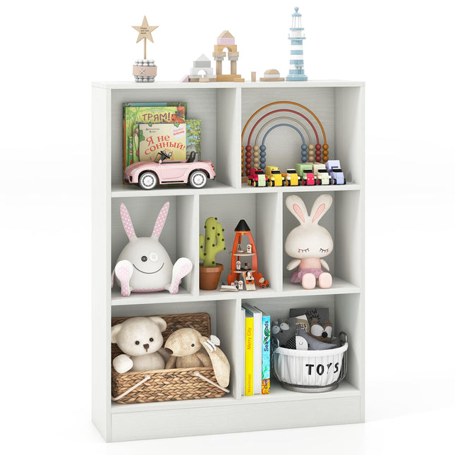 Costzon Montessori Shelf, 7-Section Toy Storage Organizer for Books Toys