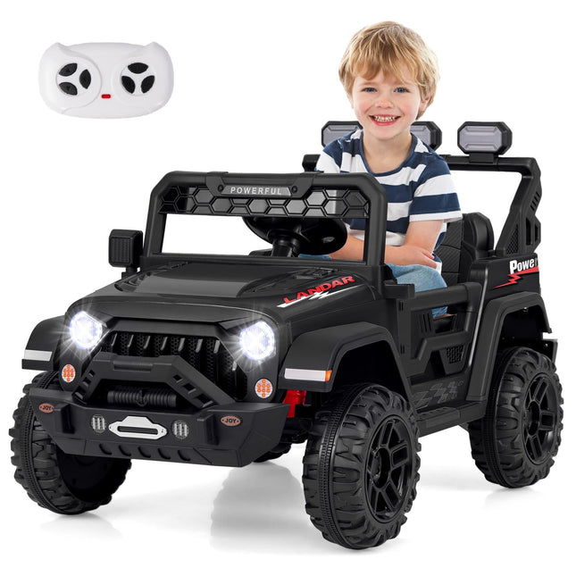 Costzon Kids Ride on Truck, 12V Electric Ride on Car with Remote Control, 3 Speed & Spring Suspension