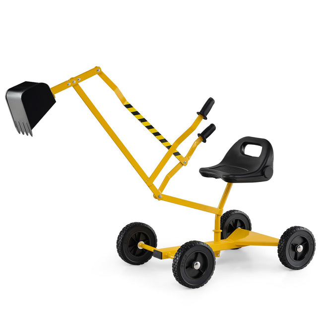 Costzon Sand Digger Outdoor Heavy Duty Metal Excavator with 360° Swivel Seat and 4 Wheels