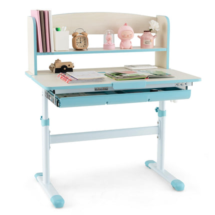 Costzon Kids Desk, Height Adjustable Children Study Desk with Tilt Desktop