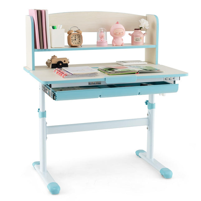 Costzon Kids Desk, Height Adjustable Children Study Desk with Tilt Desktop