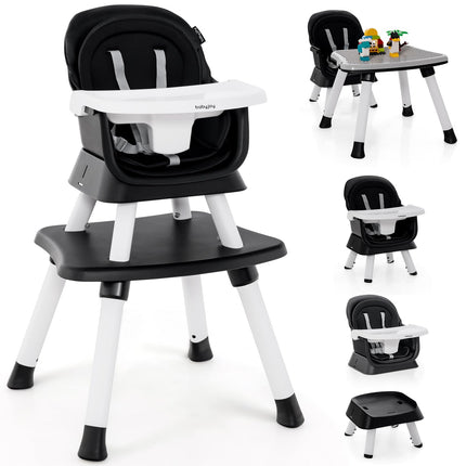 Costzon Baby High Chair, 8 in 1 Convertible Highchair for Babies & Toddlers, Toddler Chair with Safety Harness
