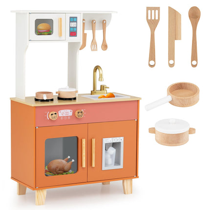 Costzon Little Chef Kitchen Playset w/Microwave for Girl Boy Aged 3+