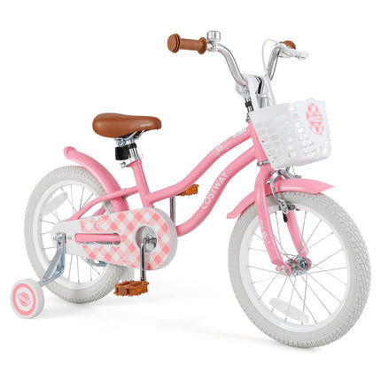 BABY JOY Kids Bike, 12 14 16 18 Inch Children's Bicycle w/Training Wheels, Double Brakes, Kids Bike for 4-8 Years Boys Girls