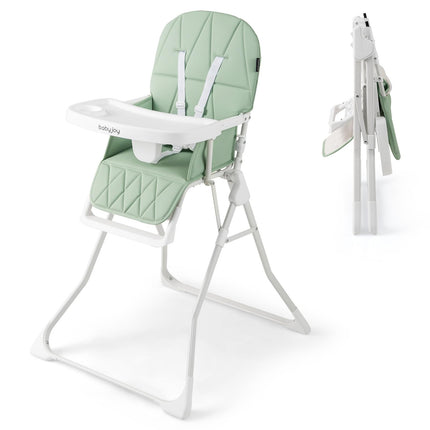 BABY JOY Foldable High Chair, Portable Highchairs for Babies and Toddlers with 3-Position Adjustable Tray & Footrest