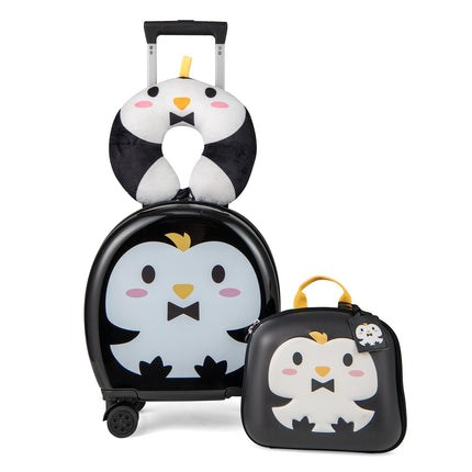 Costzon Kids Luggage, 4 Pieces 14" Kids Carry on Luggage with Wheels