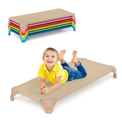 Costzon Daycare Cots for Kids, 6 PCS Space-Saving Stackable Cots w/Sturdy Metal Frame