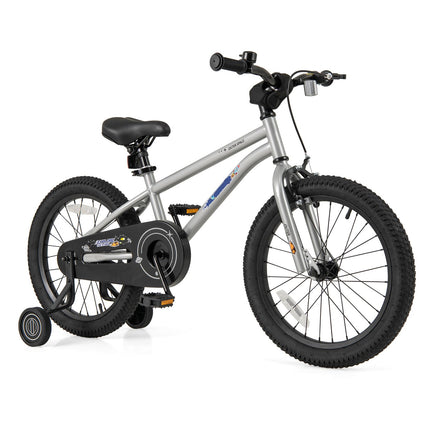 Costzon Outer Space Kids Bike, 18 Inch Sport Bicycle for 4-7 Years Old w/Adjustable Saddle, Training Wheels
