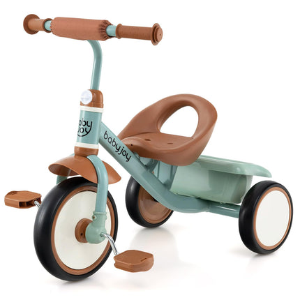 BABY JOY Toddler Tricycle, Kids Trike with Adjustable Seat and Storage Basket for Boys Girls Indoor and Outdoor Riding