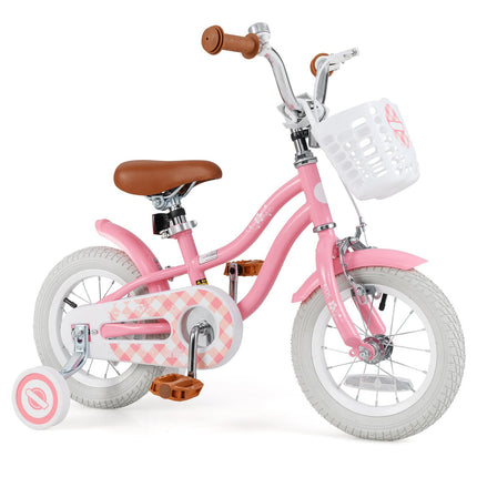 BABY JOY Kids Bike, 12 14 16 18 Inch Children's Bicycle w/Training Wheels, Double Brakes, Kids Bike for 4-8 Years Boys Girls
