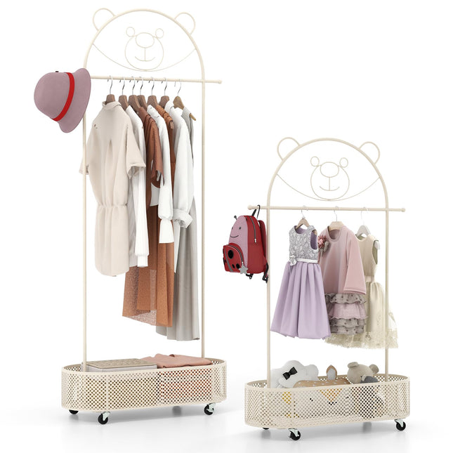 Costzon Kids Clothing Rack, Height Adjustable Kids Dress Up Storage for Hanging Clothes