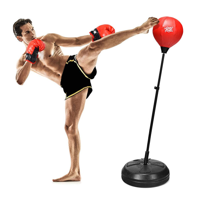 Costzon Punching Bag, Height Adjustable Boxing Equipment for Adults Teens w/Inflatable Ball, Boxing Gloves & Pump