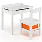 Costzon Kids Table and Chair Set, Flip Top Toddler Study Desk w/Chair for Playroom Nursery