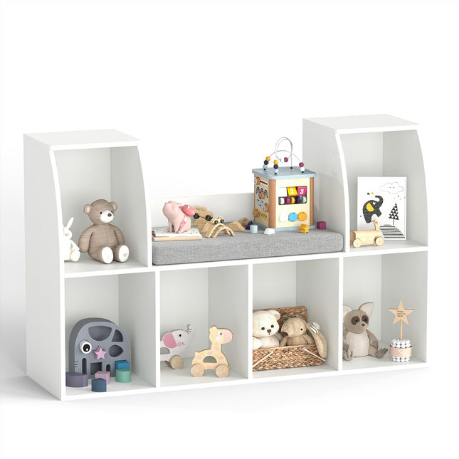 Costzon Kids Bookshelf with Reading Nook 40" Toy Storage Organizer