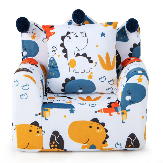 Costzon Kids Sofa, Foam Filled Armchair with Padded Pillow, Upholstered Sofa Chair