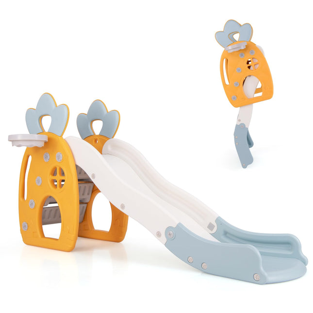 BABY JOY Toddler Slide, 3 in 1 Freestanding Foldable Kids Slide with Climber