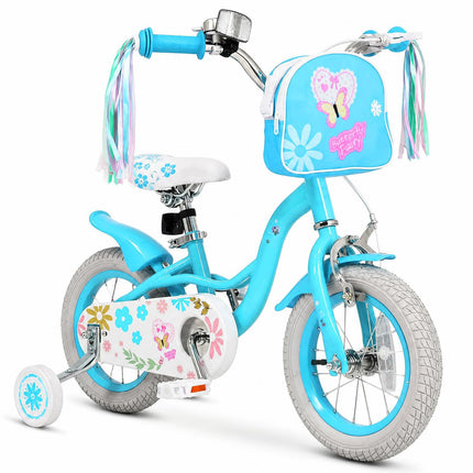 BABY JOY 12 14 16 18 Inch Girls Bike w/Streamers & Bag