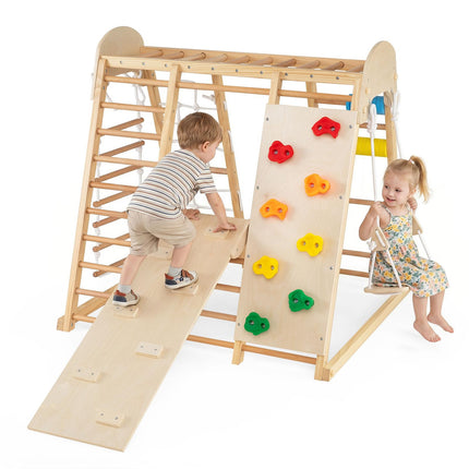 Costzon Indoor Playground, 8-in-1 Foldable Indoor Jungle Gym for Kids