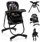 High Chair, Foldable Baby High Chair with Adjustable Height, Recline & Footrest, Double Removable Tray, Storage Basket